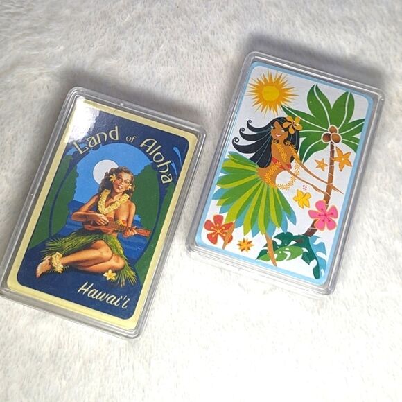 NIB 2 Decks Hawaiian Themed Playing Cards - Hula Dancers - Picture 3 of 7